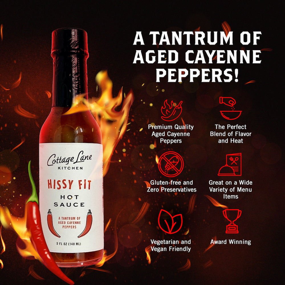 Icons about Hissy Fit Hot Sauce qualities