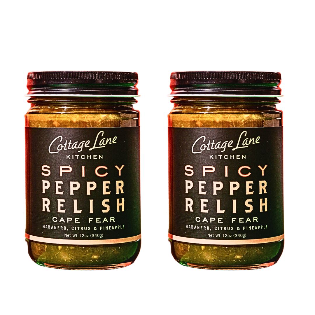 Two 12oz bottles of Cape Fear Spicy Pepper Relish