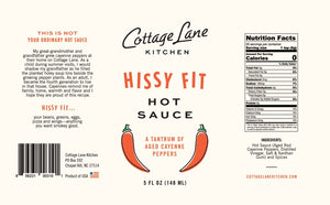 Hissy Fit Hot Sauce label