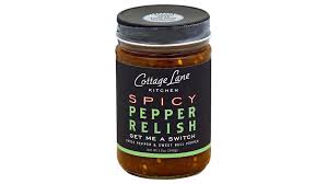 Two bottles of The Switch Spicy Pepper Relish from Cottage Lane Kitchen